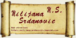 Milijana Srdanović vizit kartica